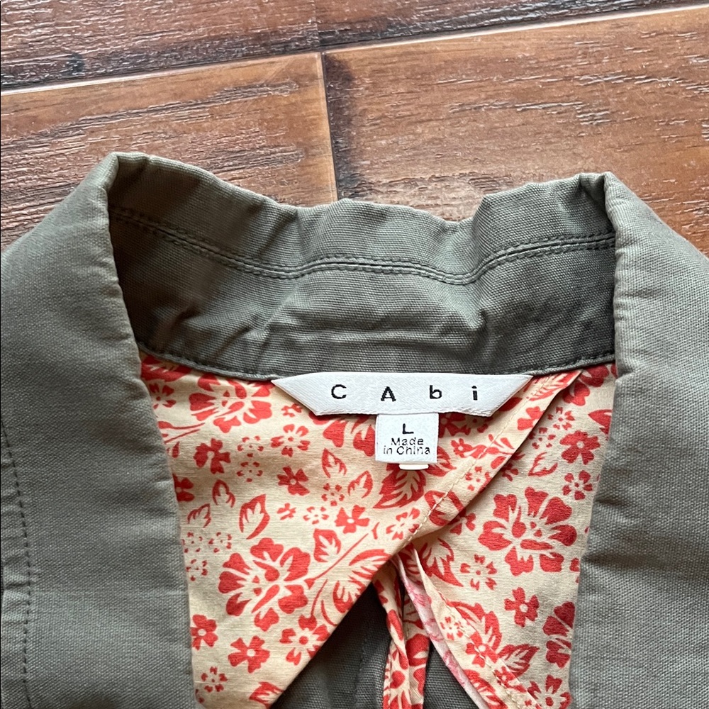 Cabi Style 207 Olive Blazer With Patterned Lining - image 3